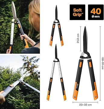 FORBICE TAGLIASIEPI TELESCOPICA SMARTFIT HS86- - manico allungabile tra mm.675 e mm.925 (114800) - 1 blister FISKARS