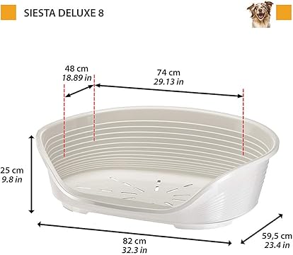 LETTINO PER ANIMALI 'SIESTA DELUXE' N.8 - cm 82 x 59,5 x h.25 / bianco  - FERPLAST