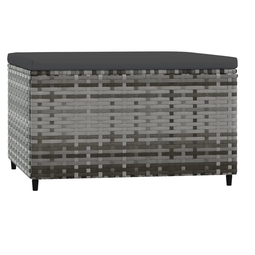 Poggiapiedi da Giardino con Cuscini 2 pz in Polyrattan Grigio CFW5639743