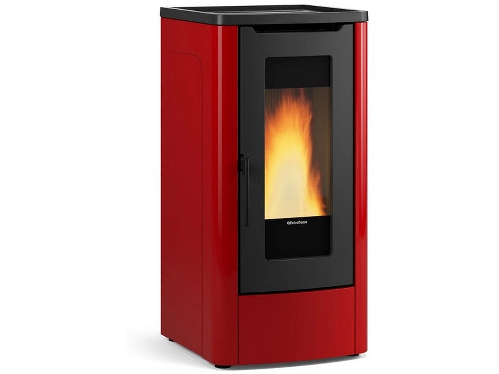 1pz extraflame stufa a pellet dahiana vfs col. bordeaux cod:ferx.vit50529