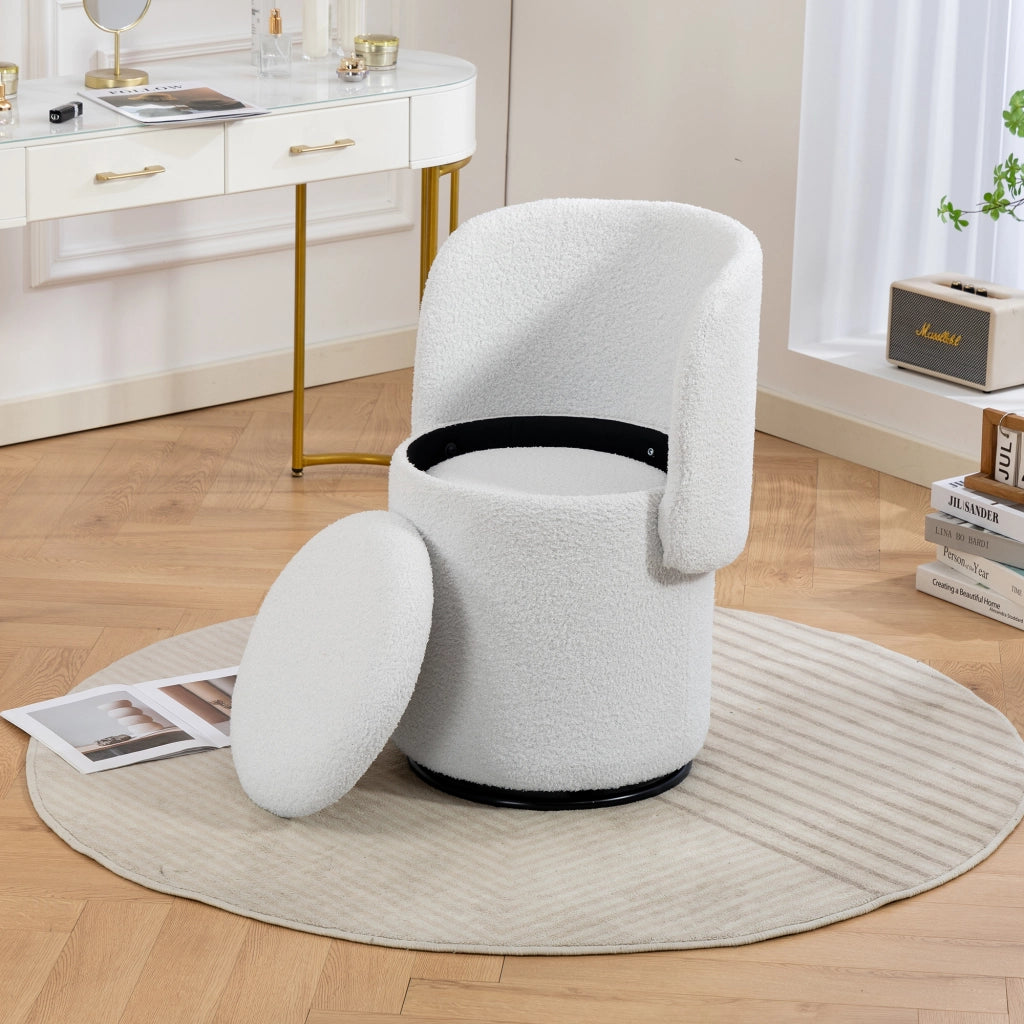 Sedia Girevole Imbottita con Contenitore ¨C MINIMAL ¨C Velluto, Multifunzionale