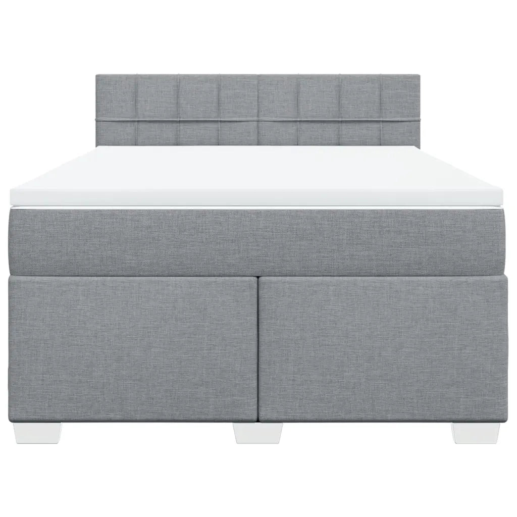 Giroletto a Molle con Materasso Grigio Chiaro 140x200cm Tessuto
