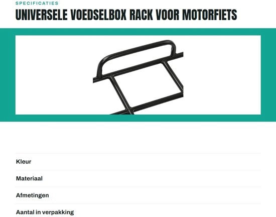 Pannelliera Universale per Box di Cibo per Motocicletta e Bicicletta Elettrica