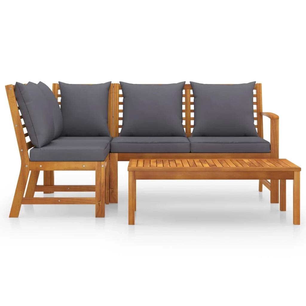 Set di mobili da giardino mobili da esterno 4 pezzi con cuscini legno massello di acacia 02_0016071