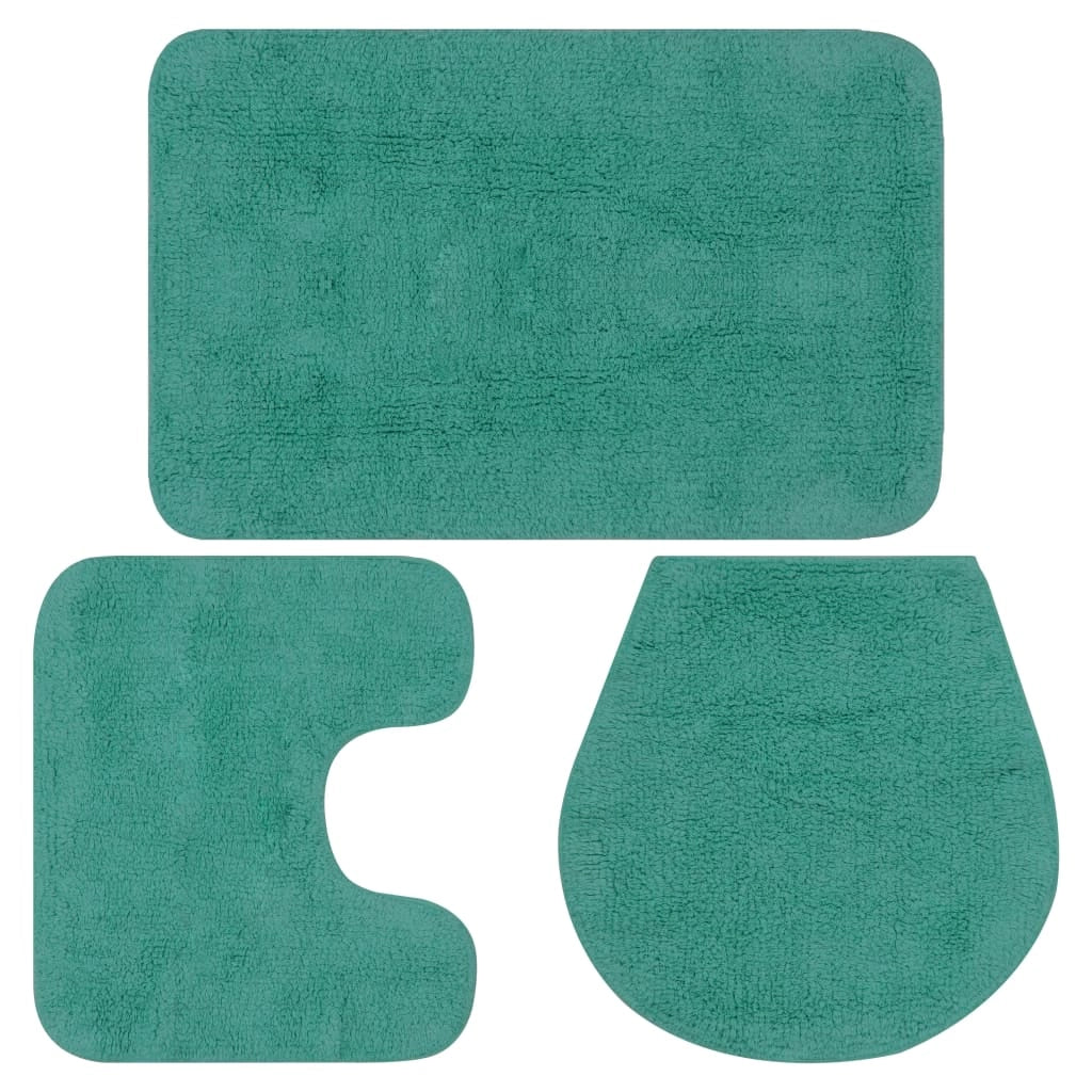 Set di 3 tappeti da bagno in tessuto turchese 02_0005787