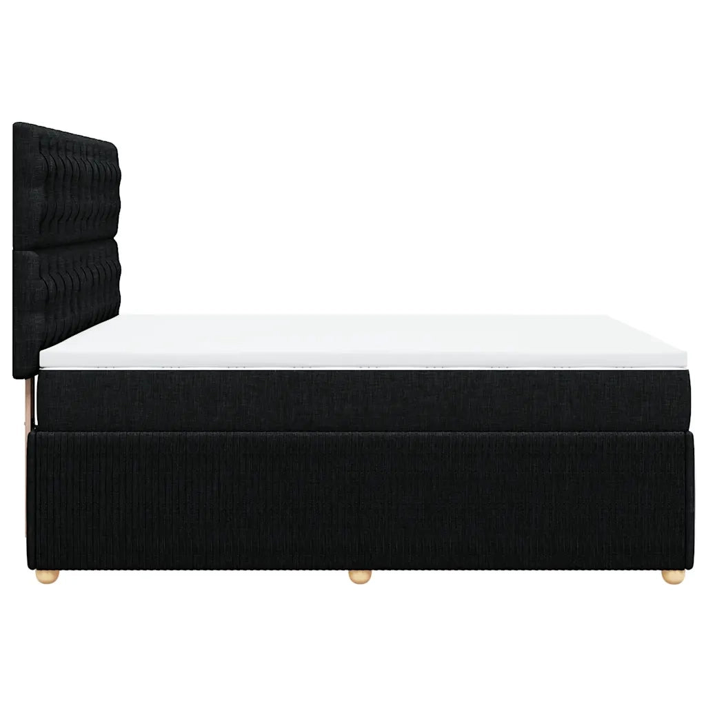 Giroletto a Molle con Materasso Nero 140x190 cm in Tessuto
