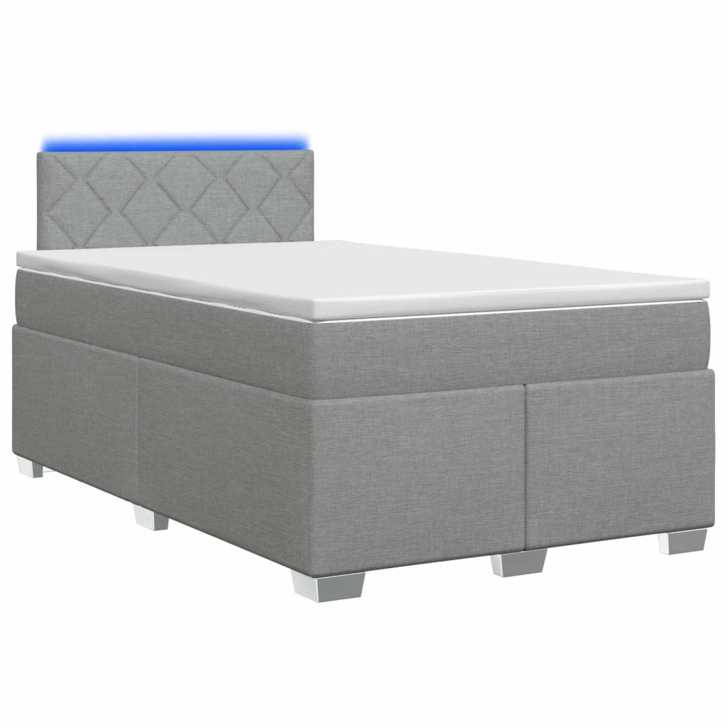 Letto con Box Spring, Materasso e LED Grigio Chiaro Tessuto 3451903