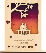 Carta d'amore in legno - Sottoscala - San Valentino - Ragazze - Fatto a mano - Anniversario - Matrimonio.
