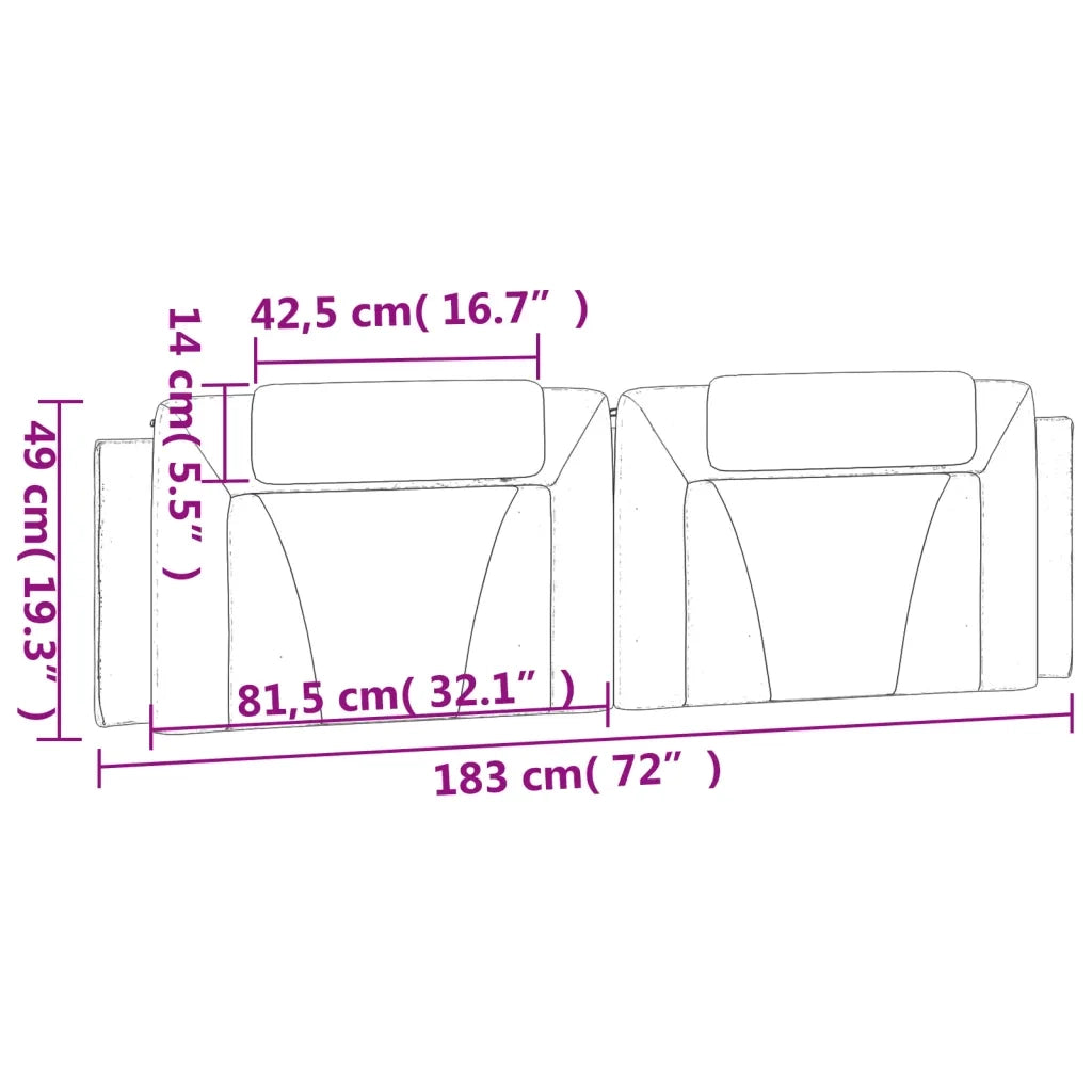 vidaXL Cuscino Testiera Bianco 183 cm in Similpelle