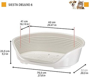 LETTINO PER ANIMALI 'SIESTA DELUXE' N.6 - cm 70,5 x 52 x h.23,5 / bordeaux  - FERPLAST