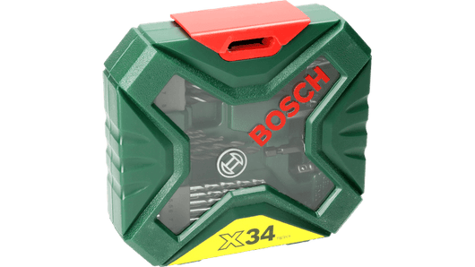 Valigetta X-Line Set 34 Pezzi con Punte per Legno Metallo e Muratura e Bit di Avvitamento con Portabit Magnetico Bosch