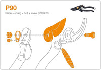 LAMA + BULLONE + MOLLA + FERMADADO KIT P90 FISKARS - 1 confezioni