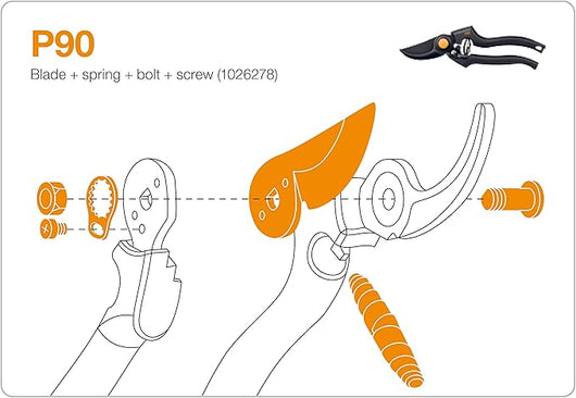 LAMA + BULLONE + MOLLA + FERMADADO KIT P90 FISKARS - 1 confezioni