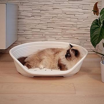 LETTINO PER ANIMALI 'SIESTA DELUXE' N.6 - cm 70,5 x 52 x h.23,5 / bianco  - FERPLAST