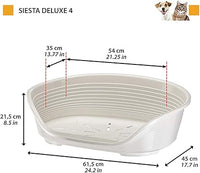 LETTINO PER ANIMALI 'SIESTA DELUXE' N.6 - cm 70,5 x 52 x h.23,5 / bianco  - FERPLAST