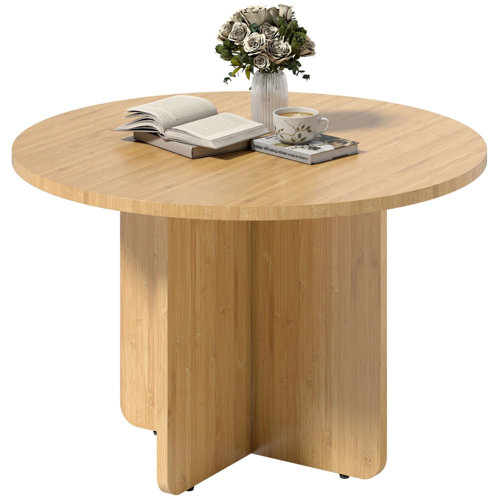 Tavolino da caff¨¨ rotondo ¨C Xylo ¨C bamb¨´ naturale con base a croce