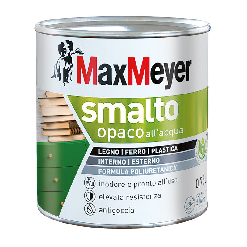 MAX SMALTO ALLACQUA POLIURETANICO OPACO LT.0,750 MARRONE- 1,0 pz