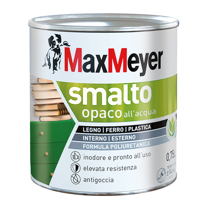 MAX SMALTO ALLACQUA POLIURETANICO OPACO LT.0,750 NERO- 1,0 pz