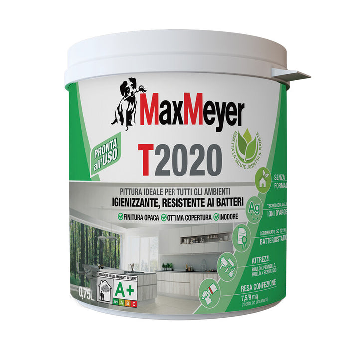 MAX IDROPITTURA T2020 TRASPIRANTE 0,750 L BIANCO- 1,0 pz