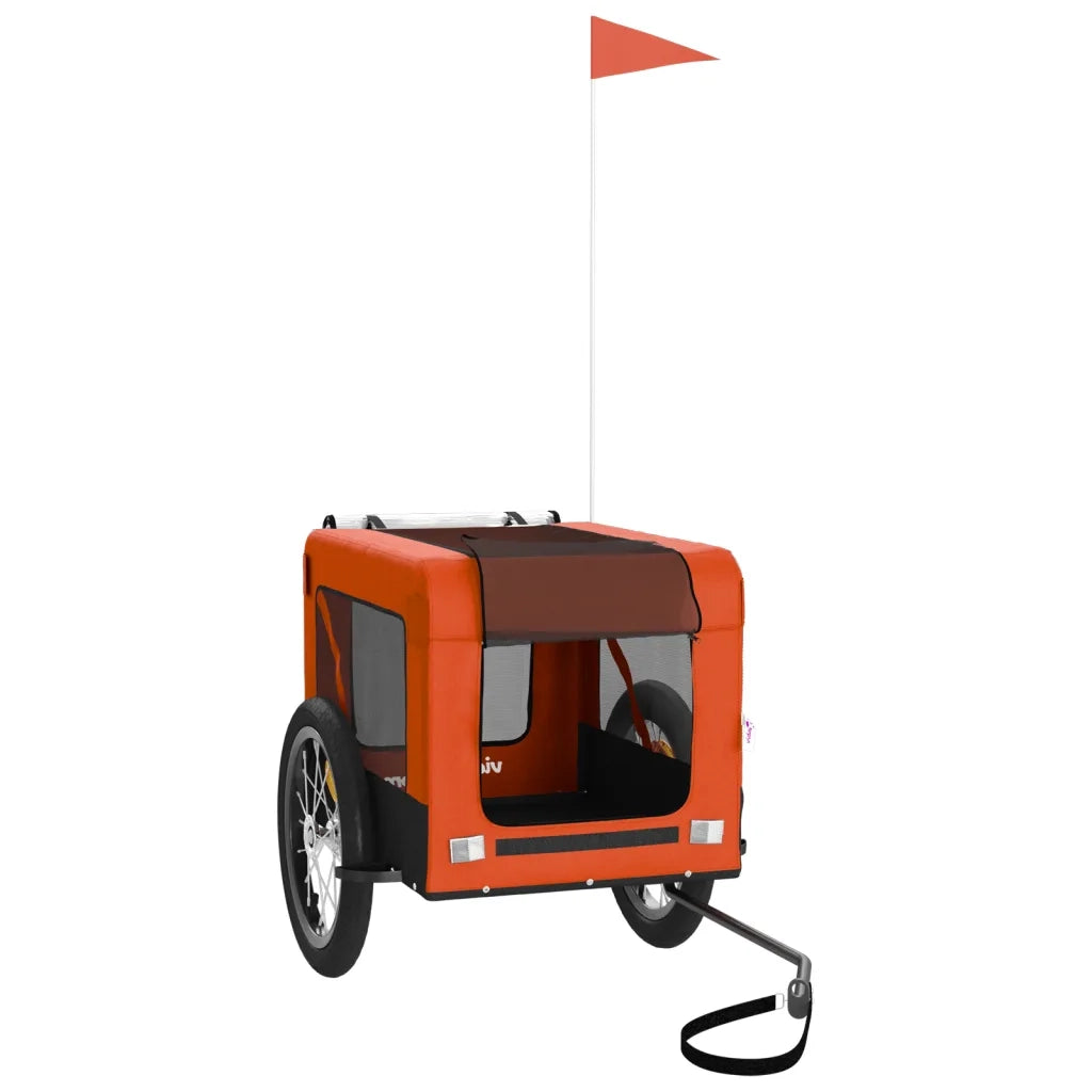 Rimorchio da Bici per Animali Arancione e Nero Oxford e Ferro CFW3358555