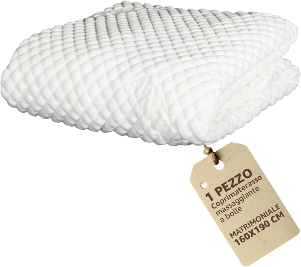 Coprimaterasso Massaggiante Matrimoniale 160x190x30 cm - Copri Materasso Anallergico Traspirante con Effetto Relax