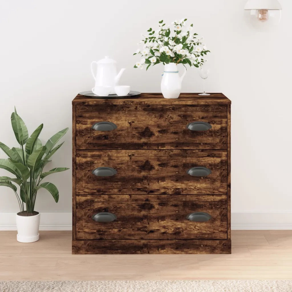 Credenza Rovere Fumo 70x35,5x67,5 cm in Legno Multistrato 816229