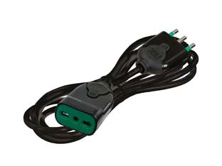PROLUNGA ELETTRICA LINEARE BIPASSO NERA- - mt.3 - 3 x mmq.1 - 1 pezzi FANTON