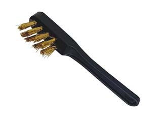 SPAZZOLA CON SETOLE IN OTTONE MANICO DRITTO IN PLASTICA- - dimensioni mm.147x20x30 - 10 pezzi EXCEL