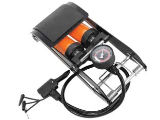 POMPA A PEDALE DOPPIA CON MANOMETRO- - dimensioni mm.287x138 - 1 pezzi ALTE