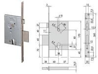 SERRATURA DA INFILARE A CILINDRO CON CATENACCIO E SCROCCO 56250- - mm.60 (156250600) - 1 pezzi CISA