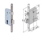 SERRATURA DA INFILARE PER CANCELLI 2 MANDATE E SCR. CIL. SAGOMATO 052- - mm.50 (052501009) - 1 pezzi WELKA