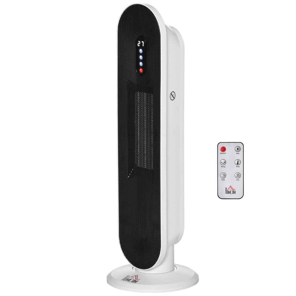 Termoventilatore Ceramico 2000W con Telecomando ¨C Zephmum ¨C 21x21x63,5 cm Bianco e Nero