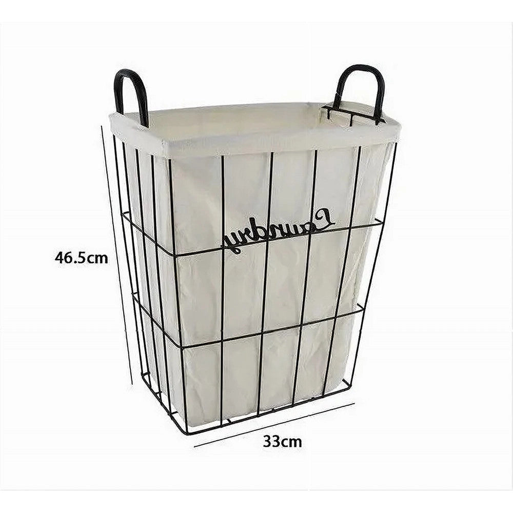 Trade Shop - Cesto Contenitore Portabiancheria In Tessuto Con Struttura In Metallo Bagno 10630 -