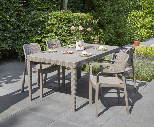 Tavolo da Giardino 160x90x74 cm in Resina Keter Girona Cappuccino