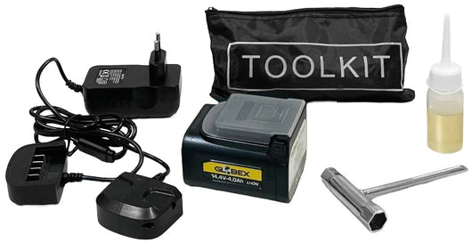 Globex MINI SEGA PER POTATURA GX 13/500 SP CON 2 BATTERIE A LITIO 16.8V-4,0AH Taglio max cm. 13