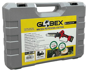 Globex MINI SEGA PER POTATURA GX 13/500 SP CON 2 BATTERIE A LITIO 16.8V-4,0AH Taglio max cm. 13