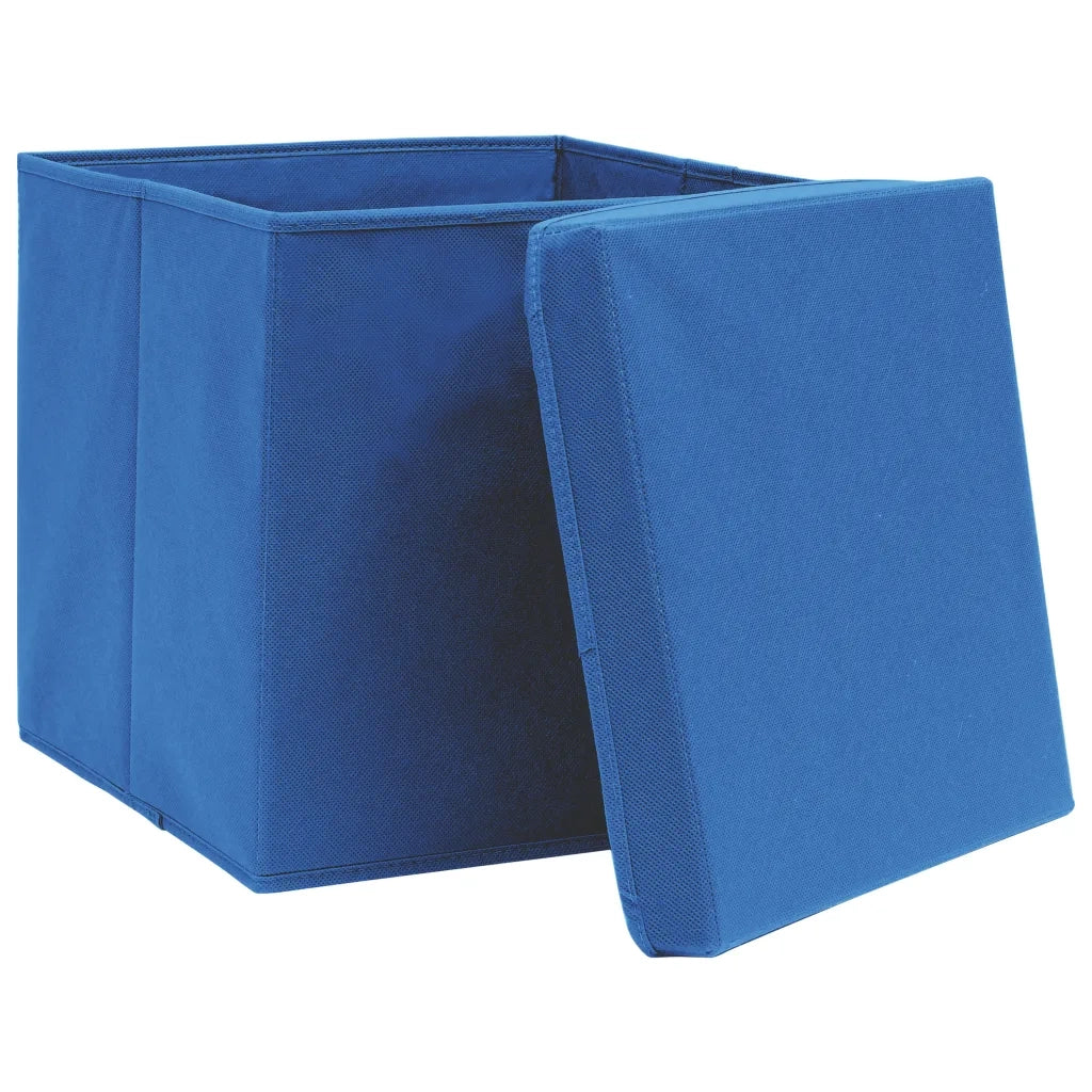 Contenitori con Coperchi 10 pz 28x28x28 cm Blu CFW1122608