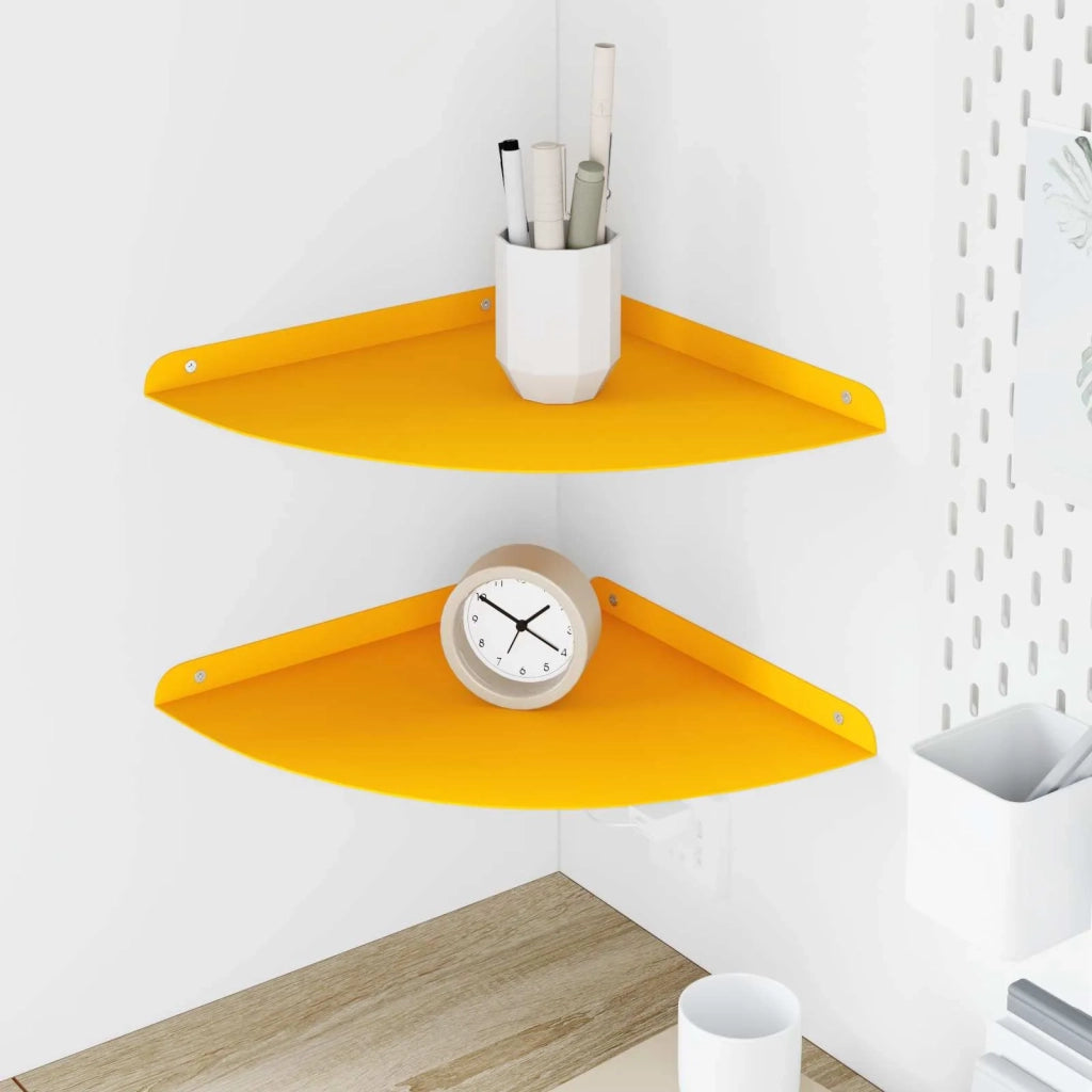 2 pz Mensola | Ripiano | Scaffale sospesa Giallo senape 30 x 30 x 2 cm