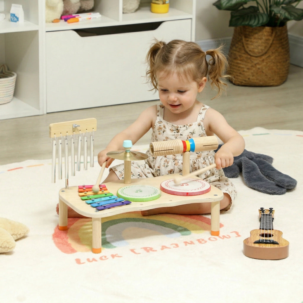 Strumenti Musicali Bambini in Legno Montessori ¨C zephmum ¨C con Xilofono Tamburello e Campanelli
