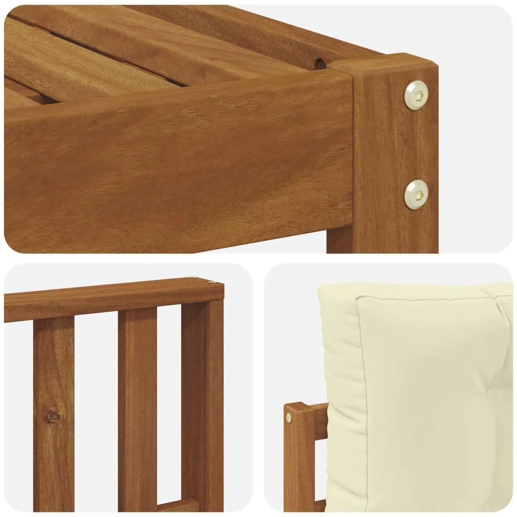 Set di divani da esterno con cuscino 11 pcs Naturale e Crema 3368268