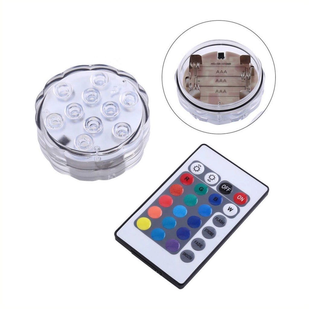 LAMPADA 10 LED LUCE CON TELECOMANDO ACQUARIO SOMMERGIBILE RGB IP65 IMPERMEABILE - Driwei