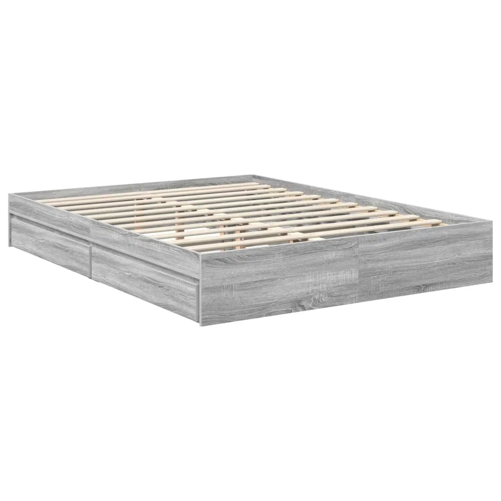 Letto con Contenitore con testiera-Struttura Letto con contenitore Grigio Sonoma 150 x 200 cm 817260