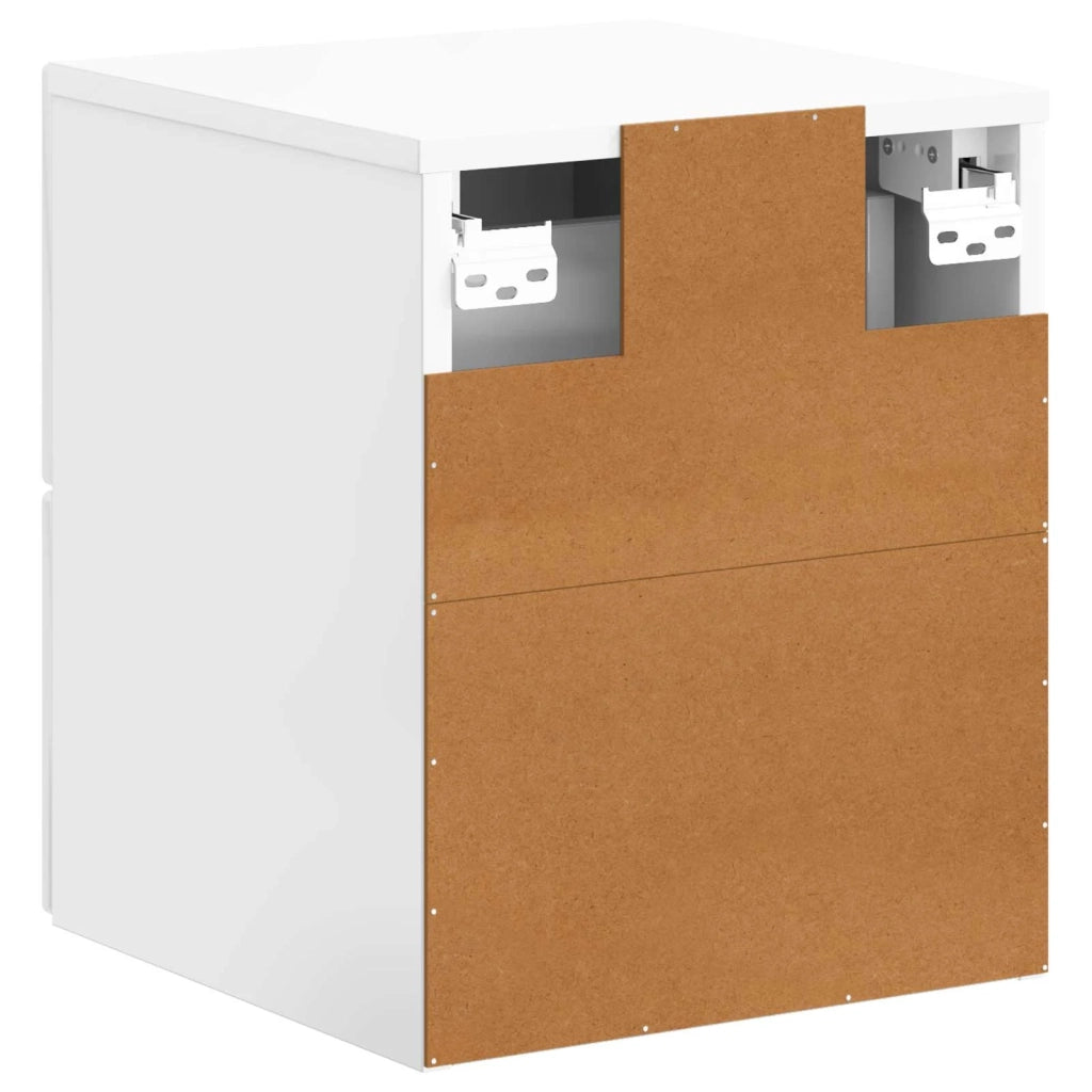 Mobiletto da notte a muro Bianco Lucido 34,5 x 33 x 40 cm 899323