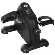 Mini cyclette con pedali, display LCD, in ghisa, nera, compatta (35x40x31 cm) per casa e fitness.