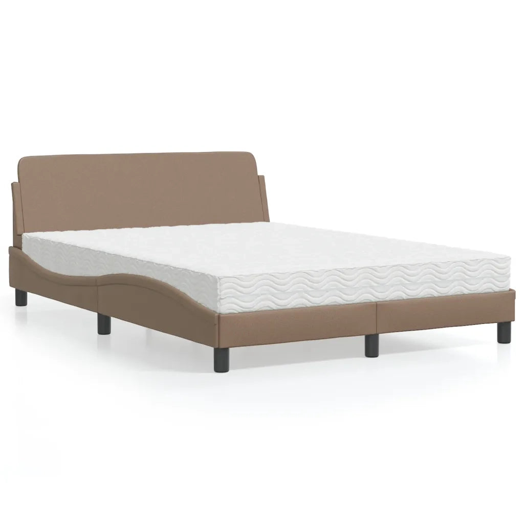 Letto con Materasso Dover Cappuccino 140x200cm Similpelle