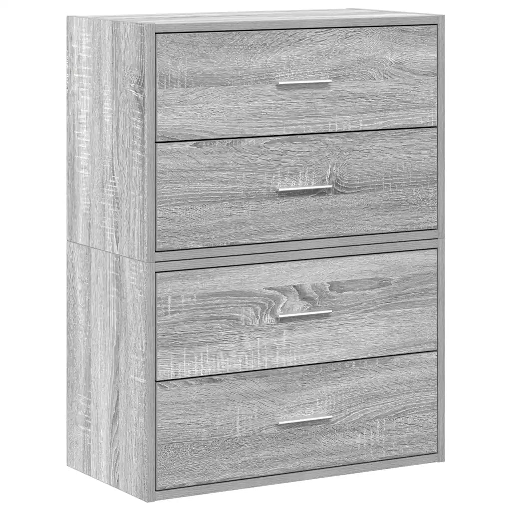 Armadi con 2 Cassetti 2 pz Grigio Sonoma 60x31x40 cm Truciolato 858832