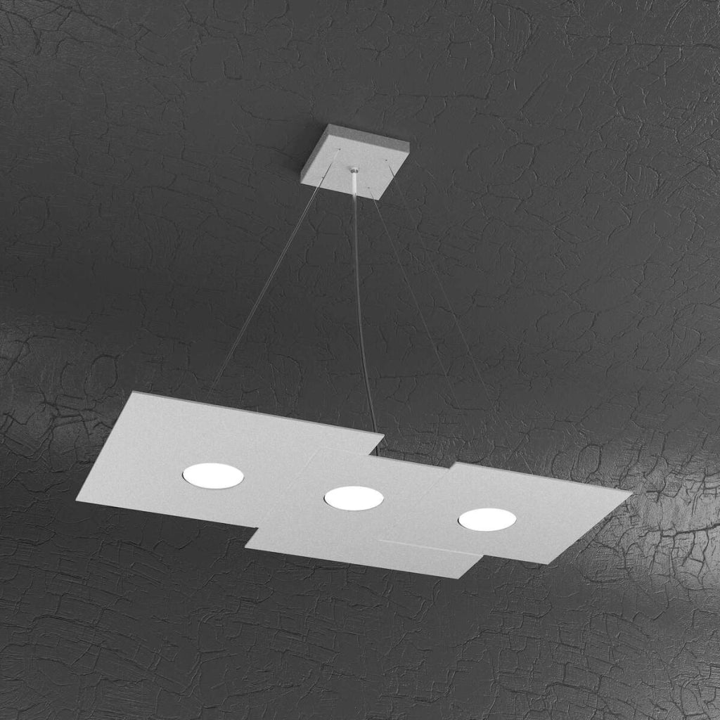 PLATE SOSPENSIONE 3 LUCI ATTACCO GX53 GRIGIO