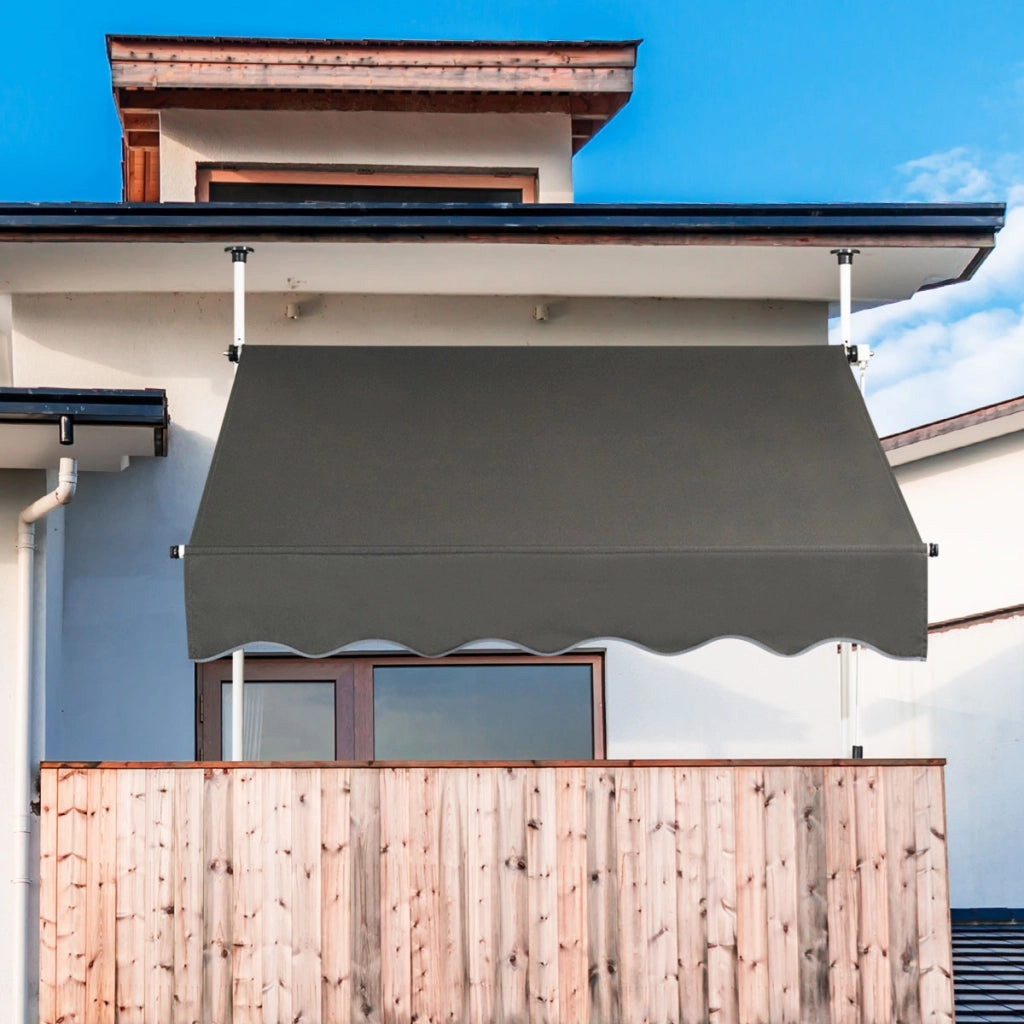 Tenda da sole telescopica e retrattile, Tenda parasole resistente ai raggi UV impermeabile 150x120cm Grigio scuro-Tende parasole