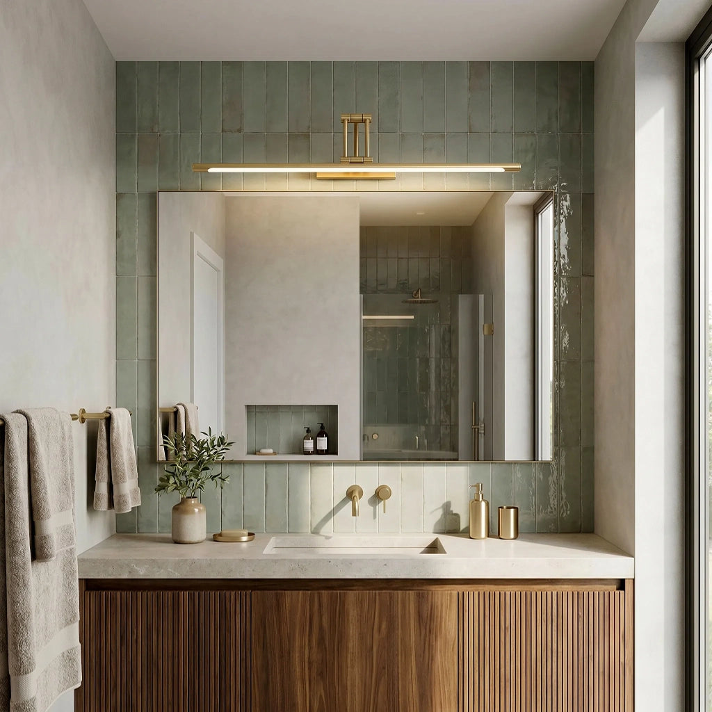 Applique Da Bagno Led Swe024-1w 80cm Brush Gold
