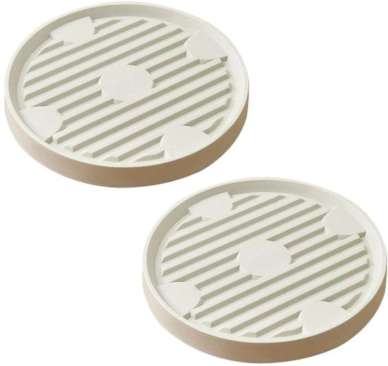 Porta piante mobili con ruote - ideale per interni ed esterni - 2 pezzi - beige - 19 cm